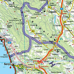 Croatia, Road and Topographic Tourist Map.