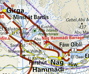 Egypt Road and Topographic Tourist Map.