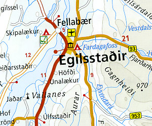 Iceland Road and Topographic Tourist Map.