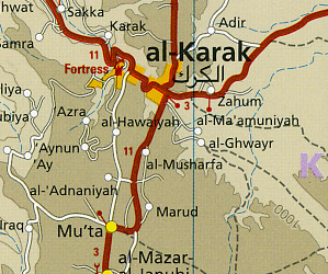 Jordan Road and Topographic Tourist Map.