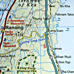 Burma (Myanmar) Road and Topographic Tourist Map.