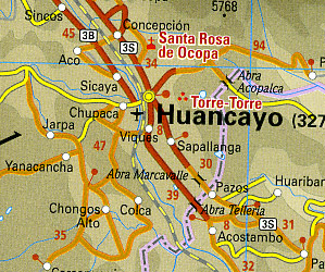 Peru Road and Topographic Tourist Map.