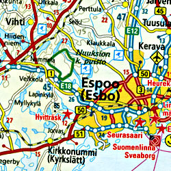 Scandinavia North Road and Topographic Tourist Map.