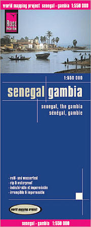 Senegal and Gambia Road and Topographic Tourist Map.