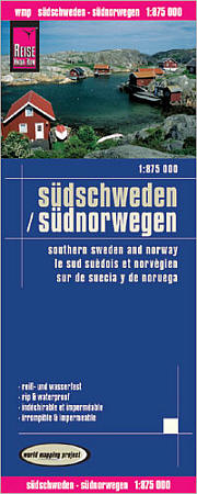 Southern Sweden and Norway Road and Topographic Tourist Map.