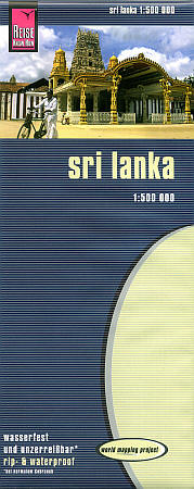 Sri Lanka, Road and Topographic Tourist Map.