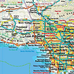 California Road and Topographic Tourist Map.