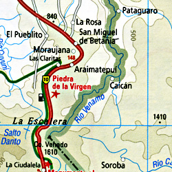 Venezuela Road and Topographic Tourist Map.