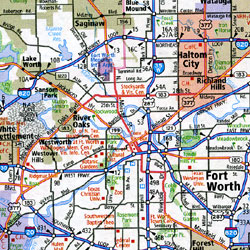 United States, Central Regional Road and Tourist Map.