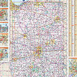 Indiana WALL Map, America.