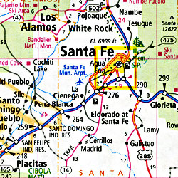 New Mexico Road and Tourist Map, America.