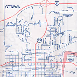 Ottawa, Peru, Morris, La Salle and Spring Valley, Illinois, America.