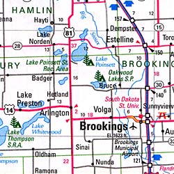 South Dakota and North Dakota, Road Map, America.