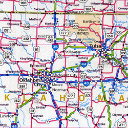 United States "Interstate Highways" Road and Tourist Map.