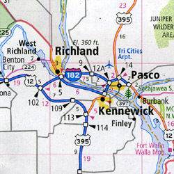 Washington State Road and Tourist Map, America.