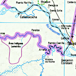 Peru Road and Physical Tourist Map.