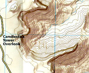 Canyonlands National Park "Island in the Sky District" Road and Topographic Map, Utah, America.