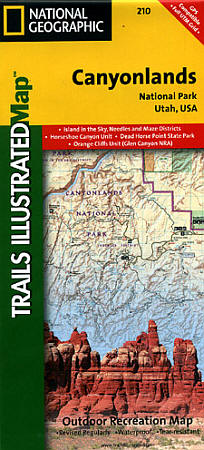 Canyonlands National Park, Needles District, Road and Topographic Map, Utah, America.