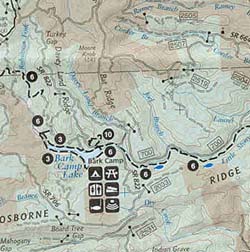 Clinch Ranger District, Road and Recreation Map, Virginia, America.