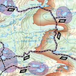 Cloud Peak Wilderness, Road and Recreation Map, Wyoming, America.