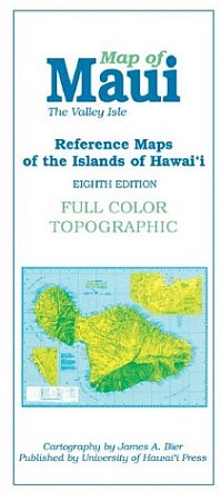 Maui Road and Reference Map, Hawaii, America.