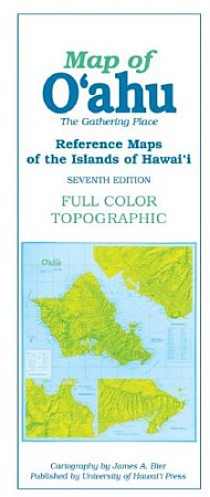 Oahu Road and Reference Map, Hawaii, America.