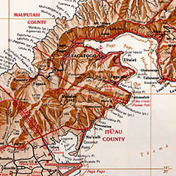 Samoan Islands Road and Reference Map.