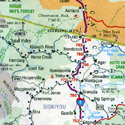 California Road and Tourist Map, America.