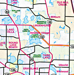 Cook Country, Northwest Suburban Street Map, Illinois, America.