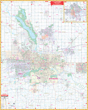 Des Moines WALL Map.