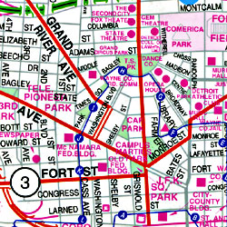 Detroit "Flipmap", Michigan, America.