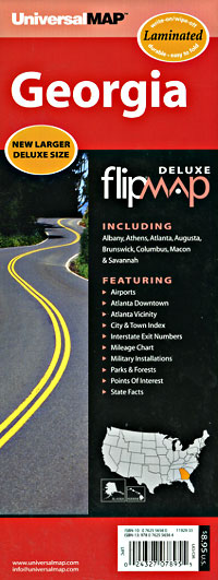 Georgia "Flipmap" Road and Tourist Map, America.