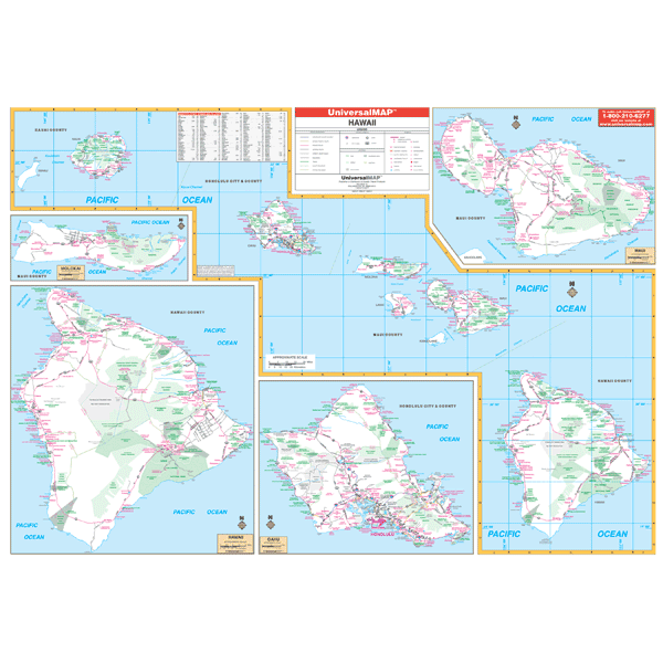 Hawaii WALL Map.