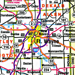 Indiana "Flipmap" Road and Tourist Map, America.