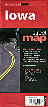 Iowa Cities Streets Map, America.