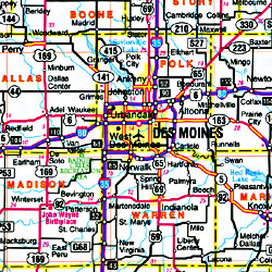 Iowa "Flipmap" Road and Tourist Map, America.