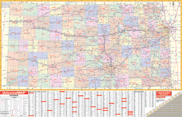 Kansas WALL Map.