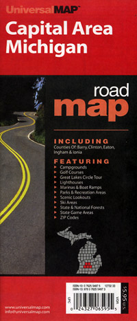 Michigan "Capital Area" Road and Tourist Map, America.