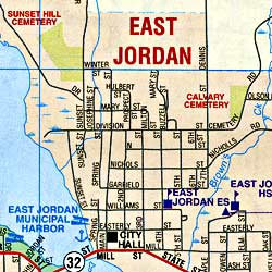 Michigan "Northern Tip" Road and Tourist Map, America.