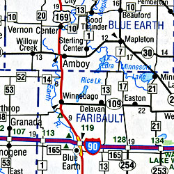 Minnesota and Wisconsin Road and Tourist Map, America.