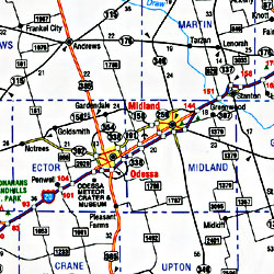 Texas "Flipmap" Road and Tourist Map, America.