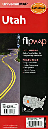 Utah "Flipmap" Road and Tourist Map, America.