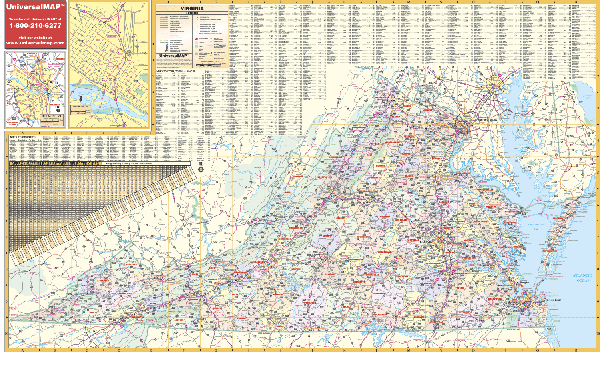 Virginia WALL Map.