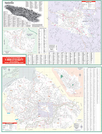 Watauga County WALL Map, North Carolina, America.