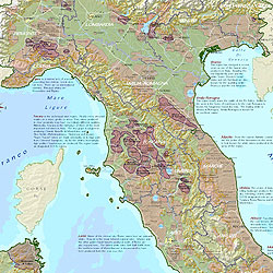 Italy Wine Regions WALL Map.