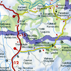 Albania Road and Shaded Relief Tourist Map.