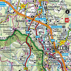 Austria Large Shaded Relief Tourist Road ATLAS.