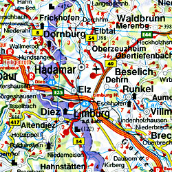 Benelux (Belgium, Netherlands, Luxembourg) Road and Shaded Relief Tourist Map.