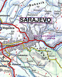 Bosnia and Herzegovina, Road and Tourist Map.