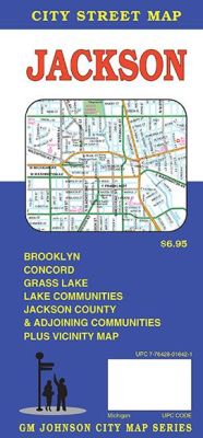 Battle Creek and Jackson City Street Map, Michigan, America.